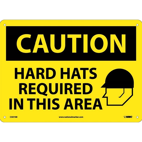 Caution Hard Hats Required In This Area Sign (C507AB)