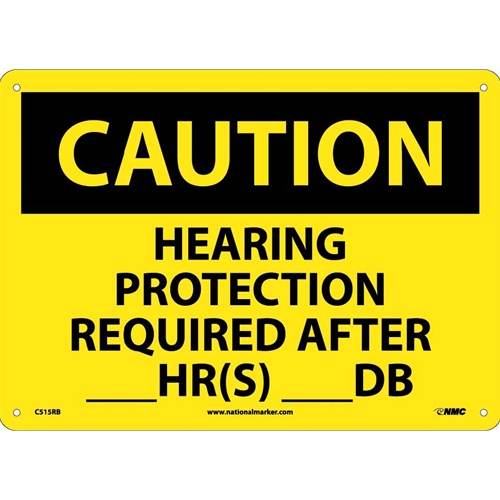 Caution Hearing Protection Required Sign (C515RB)