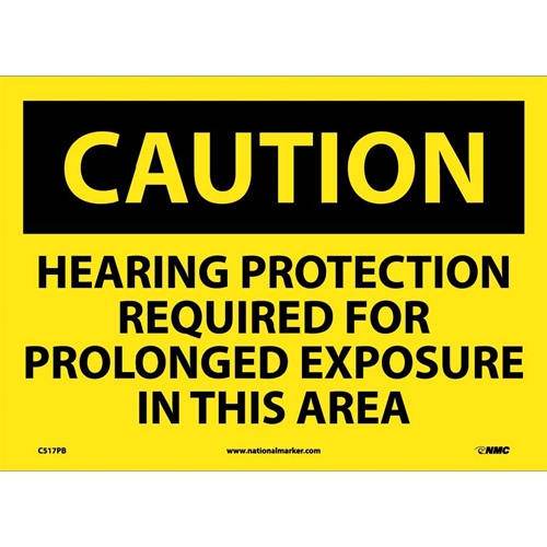 Caution Hearing Protection Required Sign (C517PB)