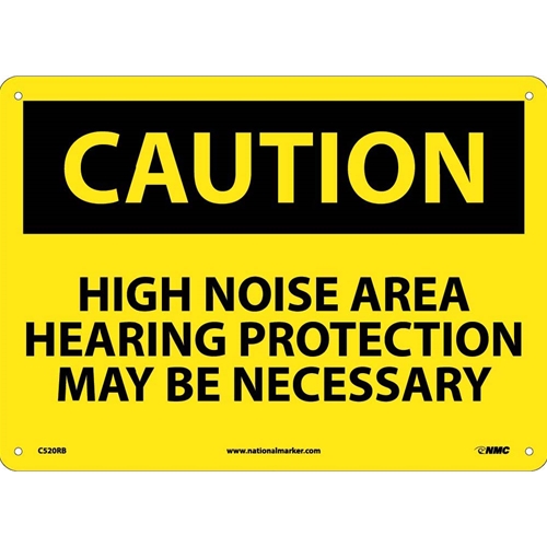 Caution High Noise Area Hearing Protection Sign (C520RB)