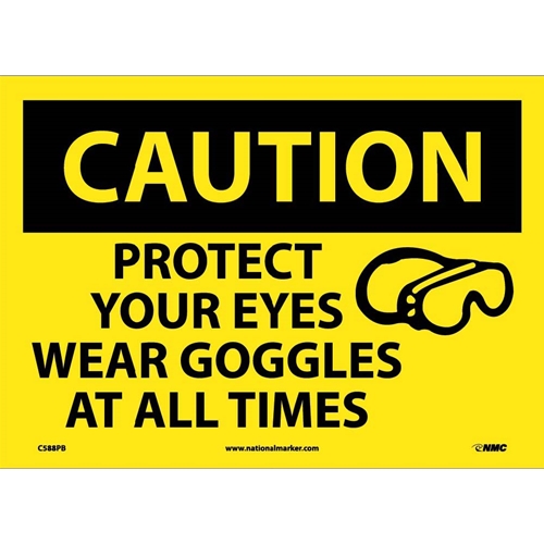 Caution Protect Your Eyes Sign (C588PB)