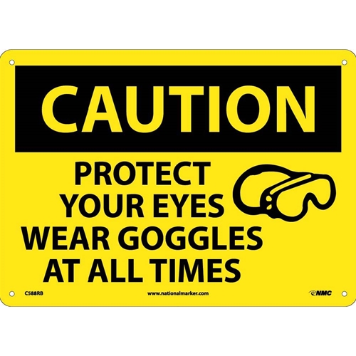 Caution Protect Your Eyes Sign (C588RB)