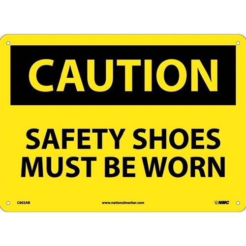 Caution Safety Shoes Must Be Worn Sign (C602AB)