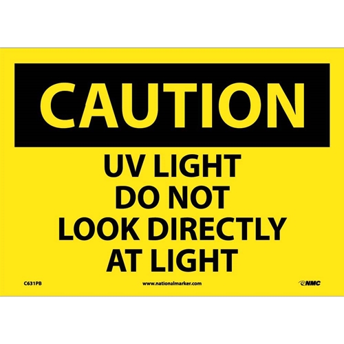 Caution Uv Light Do Not Look Directly At Light Sign (C631PB)