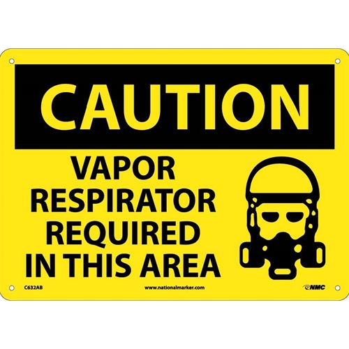 Caution Vapor Respirator Required In This Area Sign (C632AB)