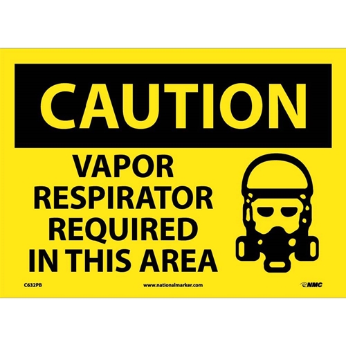 Caution Vapor Respirator Required In This Area Sign (C632PB)