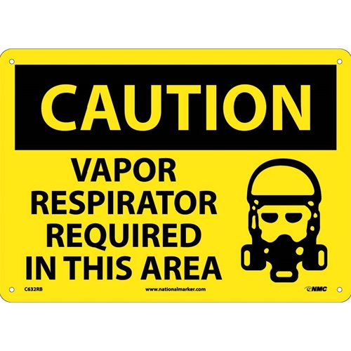 Caution Vapor Respirator Required In This Area Sign (C632RB)