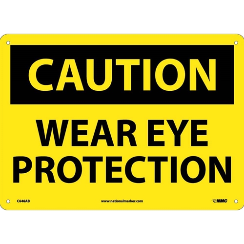 Caution Wear Eye Protection Sign (C646AB)