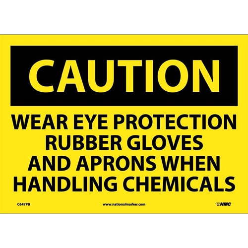 Caution Wear Ppe When Handling Chemicals Sign (C647PB)