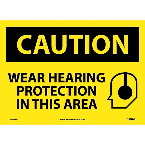 Caution Wear Hearing Protection In This Area Sign (C651PB)