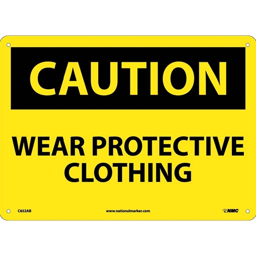 Caution Wear Protective Clothing Sign (C652AB)