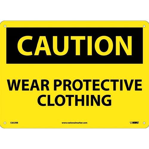 Caution Wear Protective Clothing Sign (C652RB)