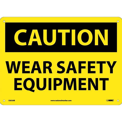 Caution Wear Safety Equipment Sign (C655AB)