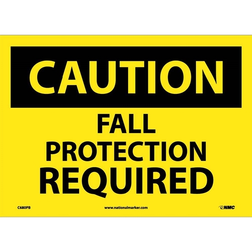 Caution Fall Protection Required Sign (C680PB)