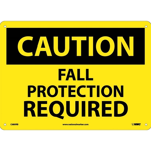 Caution Fall Protection Required Sign (C680RB)