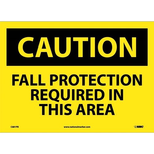 Caution Fall Protection Required In This Area Sign (C681PB)
