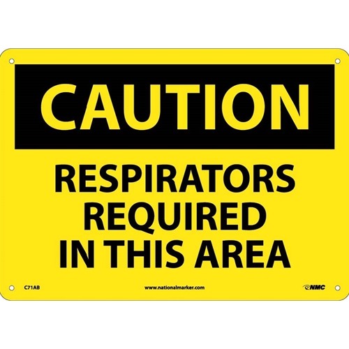 Caution Respirators Required In This Area Sign (C71AB)