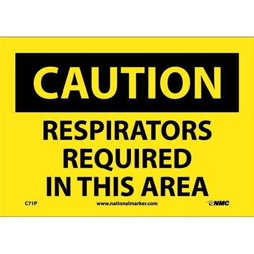 Caution Respirators Required In This Area Sign (C71P)