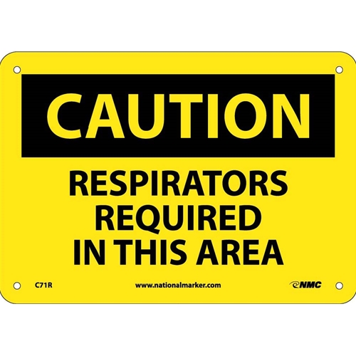 Caution Respirators Required In This Area Sign (C71R)