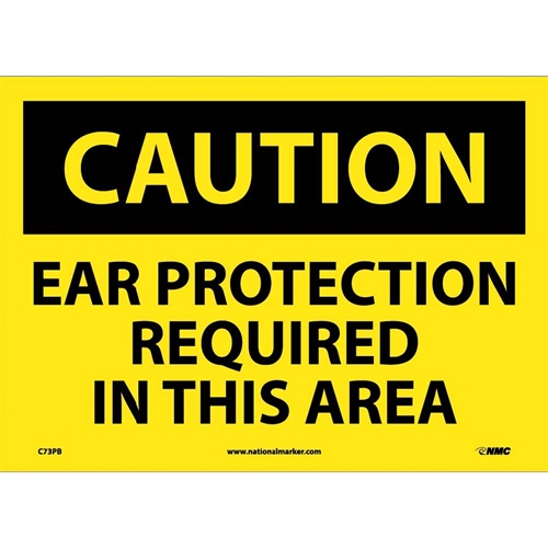 Caution Ear Protection Required In This Area Sign (C73PB)