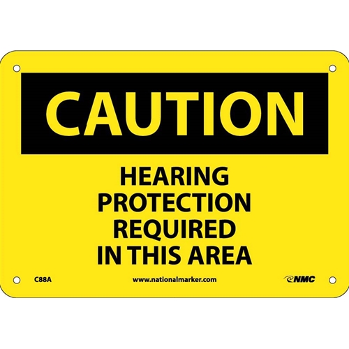 Caution Hearing Protection Required In This Area Sign (C88A)