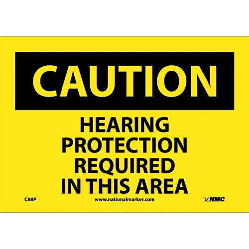 Caution Hearing Protection Required In This Area Sign (C88P)