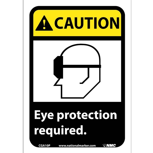 Caution Eye Protection Required Sign (CGA10P)