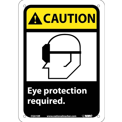 Caution Eye Protection Required Sign (CGA10R)