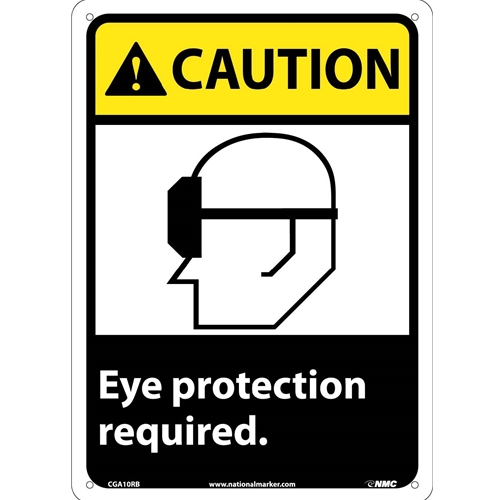 Caution Eye Protection Required Sign (CGA10RB)
