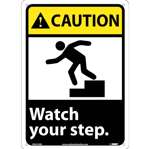 Caution Watch Your Step Sign (CGA12AB)