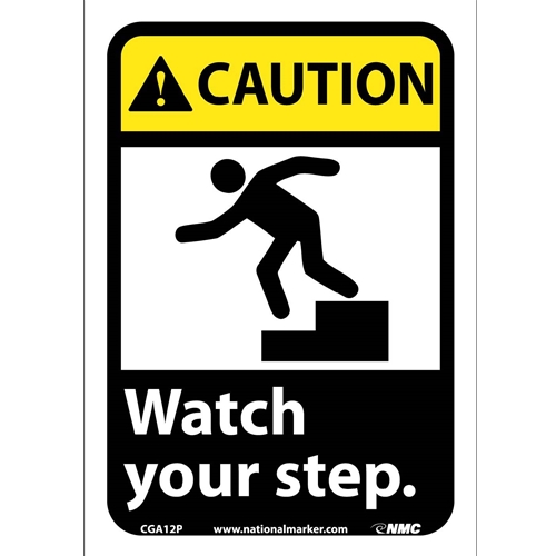 Caution Watch Your Step Sign (CGA12P)