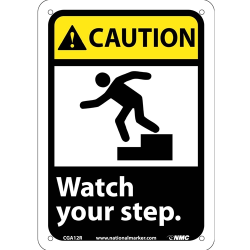 Caution Watch Your Step Sign (CGA12R)