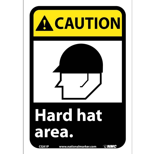 Caution Hard Hat Area Sign (CGA1P)