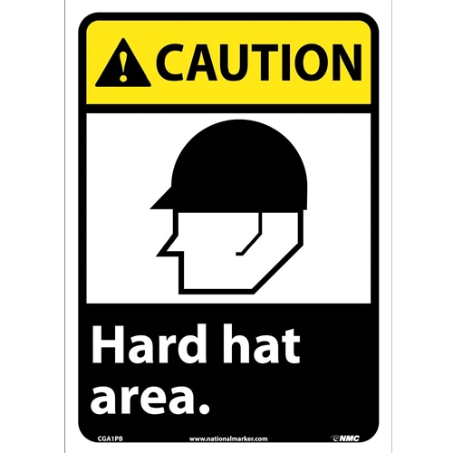 Caution Hard Hat Area Sign (CGA1PB)