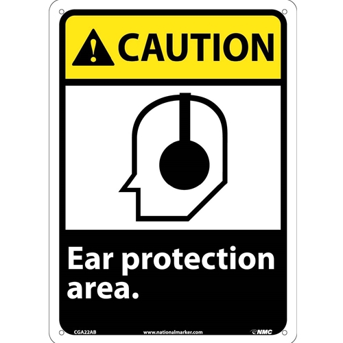 Caution Ear Protection Area Sign (CGA22AB)