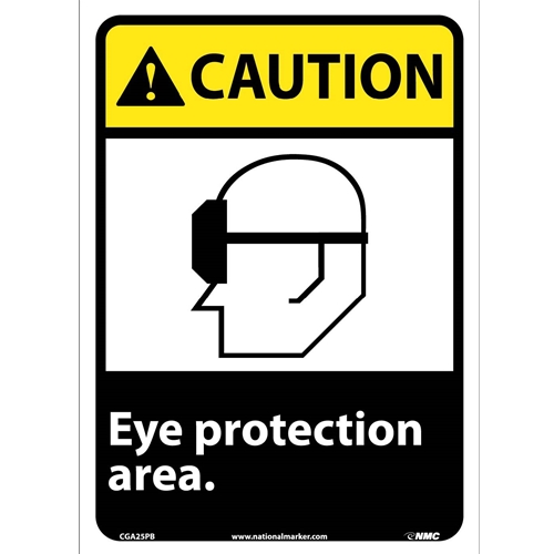 Caution Eye Protection Area Sign (CGA25PB)