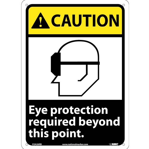 Caution Eye Protection Required Sign (CGA26RB)