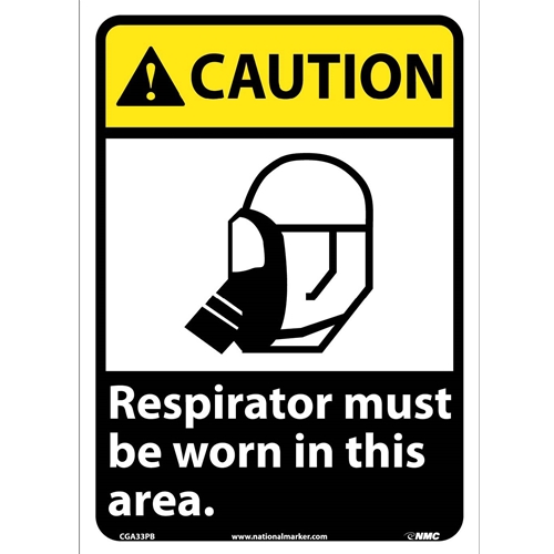 Caution Respirator Must Be Worn In This Area Sign (CGA33PB)