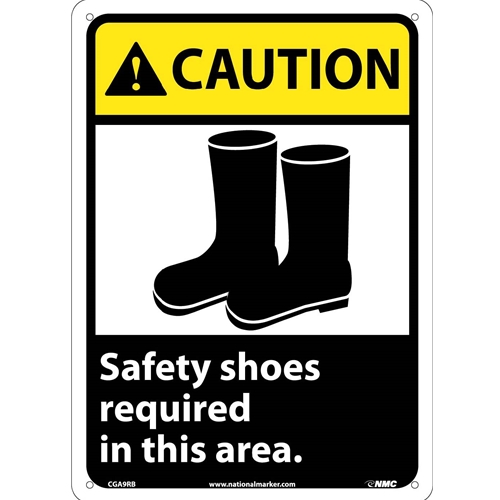 Caution Safety Shoes Required In This Area Sign (CGA9RB)