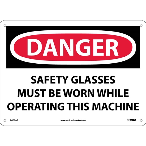 Danger Eye Protection Must Be Worn Sign (D107AB)