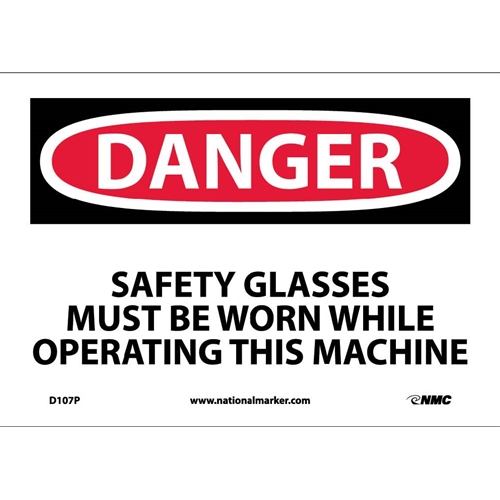 Danger Eye Protection Must Be Worn Sign (D107P)