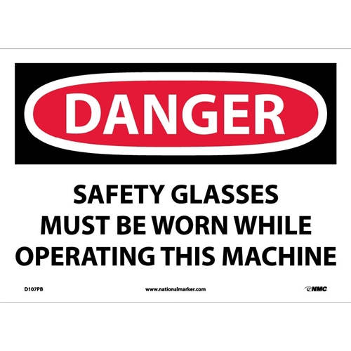 Danger Eye Protection Must Be Worn Sign (D107PB)