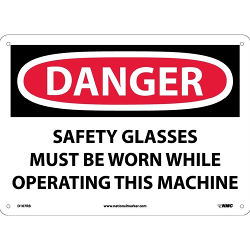 Danger Eye Protection Must Be Worn Sign (D107RB)