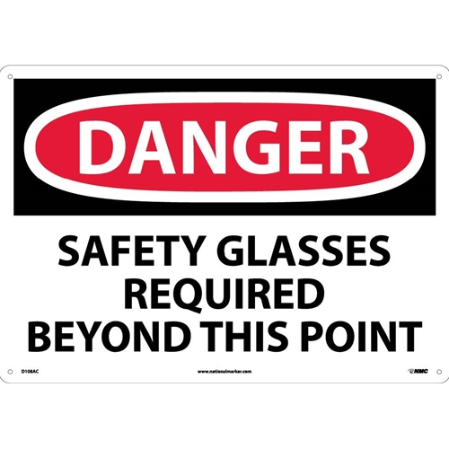 Danger Eye Protection Required Sign (D108AC)