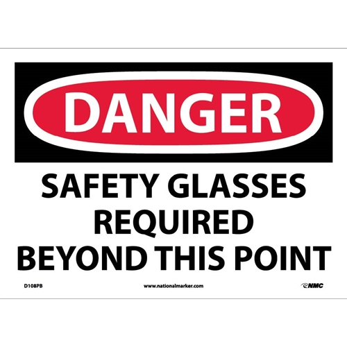 Danger Eye Protection Required Sign (D108PB)