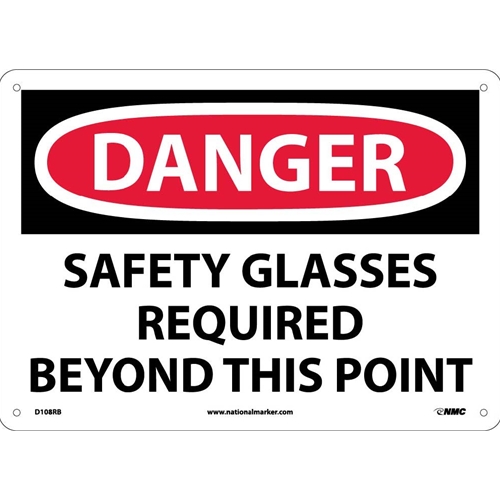 Danger Eye Protection Required Sign (D108RB)
