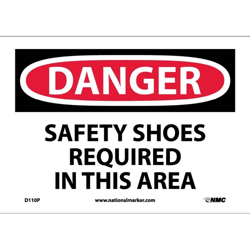 Danger Safety Shoes Required In This Area Sign (D110P)