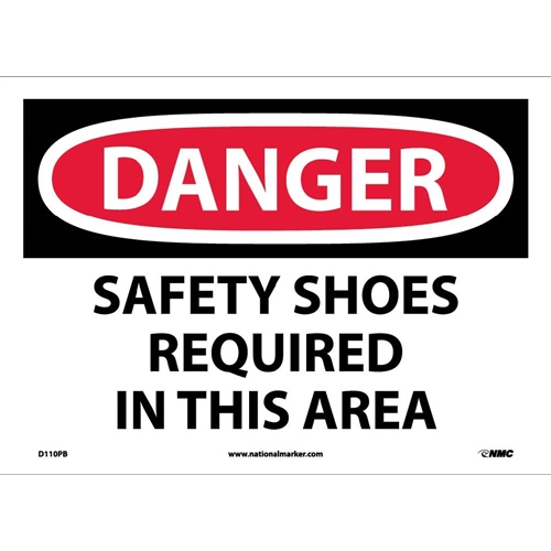 Danger Safety Shoes Required In This Area Sign (D110PB)
