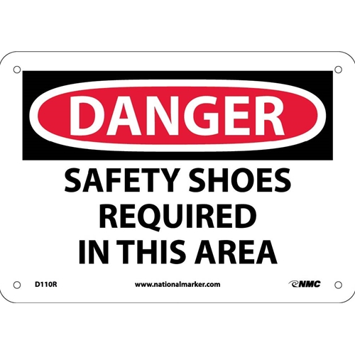 Danger Safety Shoes Required In This Area Sign (D110R)