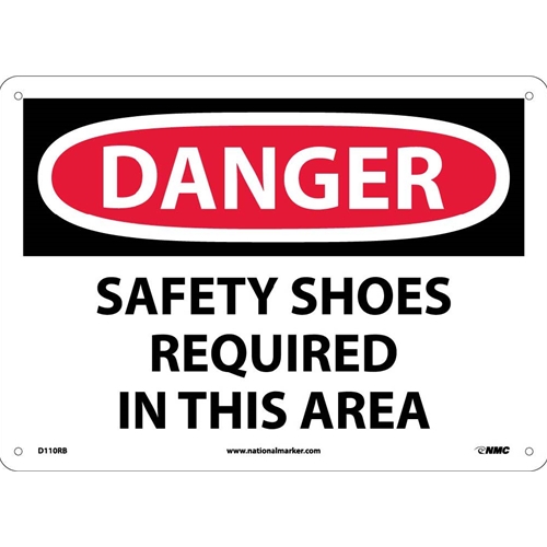 Danger Safety Shoes Required In This Area Sign (D110RB)